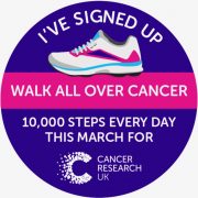 Monday 12th March and the Walk All Over Cancer continues. Good Friday, Walk All Over Cancer Challenge.